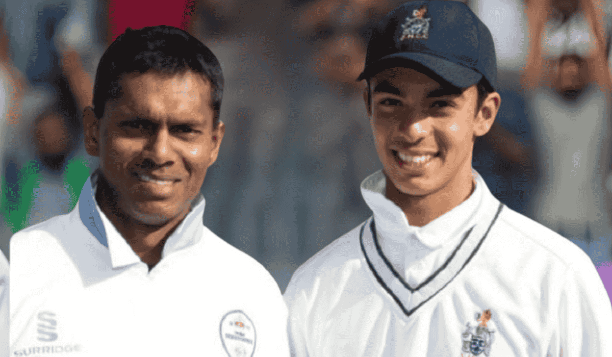 Shivnarine Chanderpaul with son Tagenarine Chanderpaul